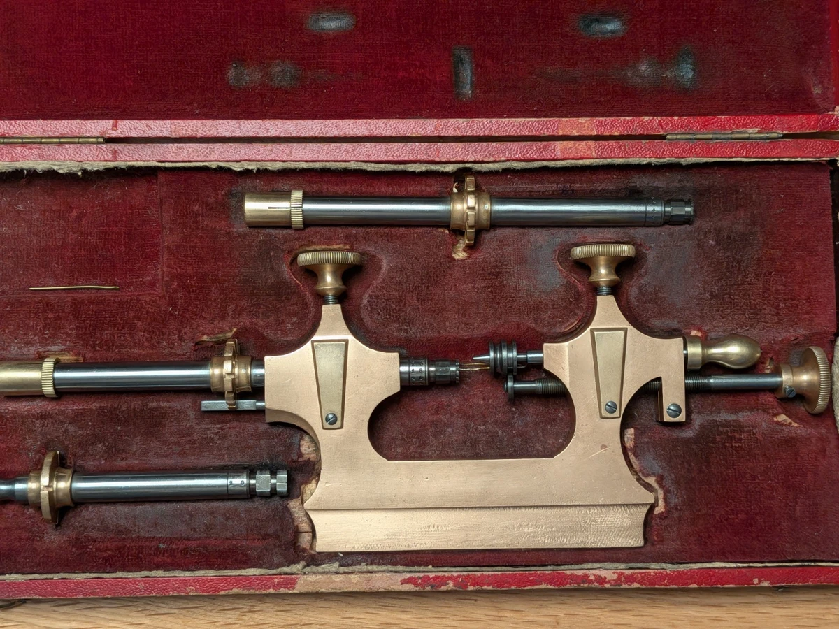 Jacot Tool, Tour A Pivoter Watchmaker’s Pivot Lathe Turns Set in Fitted Case