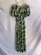 Ulla Johnson Green Ines Dress Size 2 discoloration and missing button