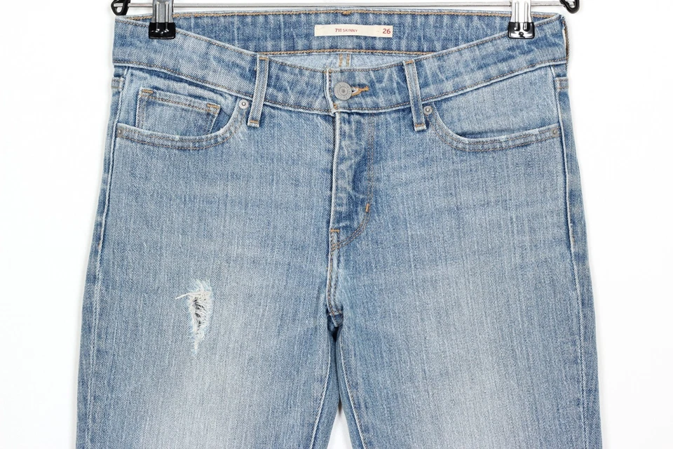 LEVI’S 711 SKINNY Distressed Stretch Jeans Damen Größe W26 L34 DZ3394 - Bild 2 von 4