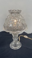 Clear crystal Floral Shaded Table Lamp 10 in Beige Cord Corded Electric Switch