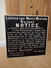 Railwayana Cast Iron notice sign LNER London North Eastern Railway Bridge Notice
