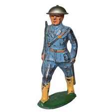 Barclay B26 Toy Soldier Marine Officer in Blue Long Stride Antique Vintage