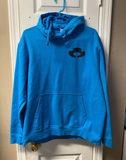 Port  Company Men's Blue Pullover Hoodie Size L Graphic Print Pockets