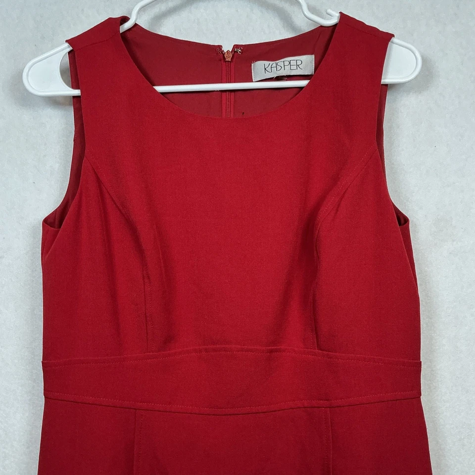 Vestido vaquero Kasper para mujer talla 6P rojo sin mangas Foto 4 de 4