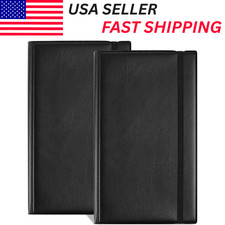 2 Leather Business Cards Holder Case Organizer 180 Name ID Credit Card Book Keep