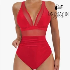 Zando Mesh Cut Out One Piece Swimsuit Size XL