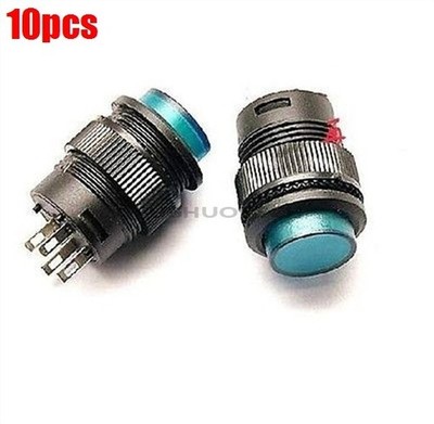 10Pcs Spst On/Off Push Button Switch 3A 250V Ac Self-Locking 16Mm   Light fk #qm