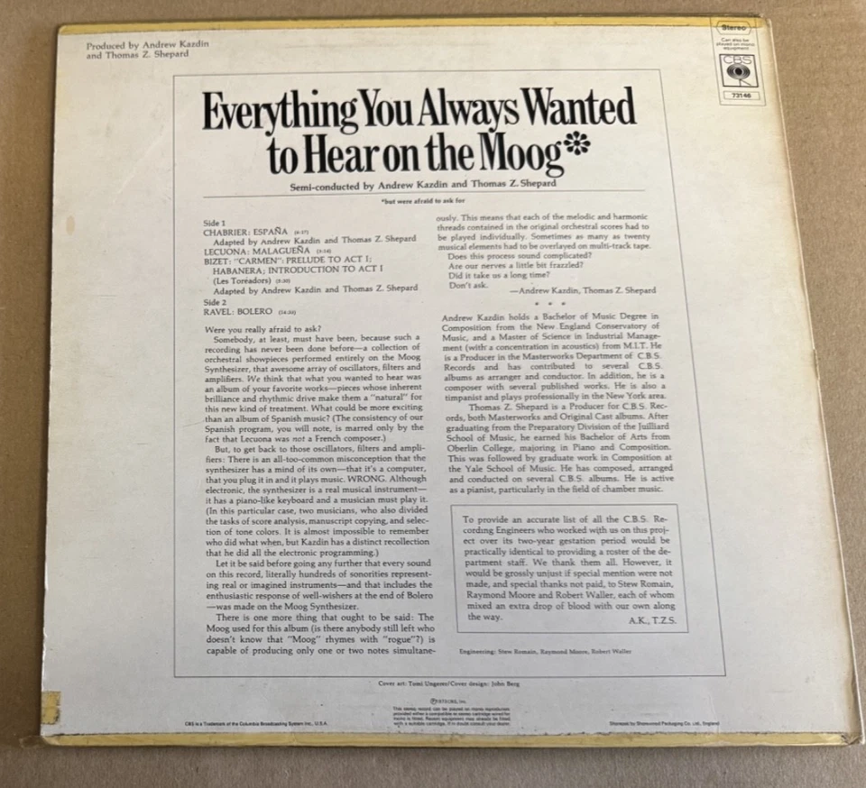 S 73146 Everything You Ever Wanted To Hear On The Moog LP - Image 3 of 3
