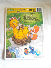 Vintage 1989 Sesame Street puzzle Rock a Bye Bird Frame Tray Puzzle
