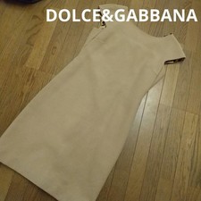 Dolce & Gabbana Dress Leopard Pattern Women Size 38 Wool Beige