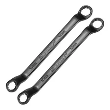 2pcs 45 Degree Offset Box End Wrench 10 x 12mm Metric 12 Point Double End Black