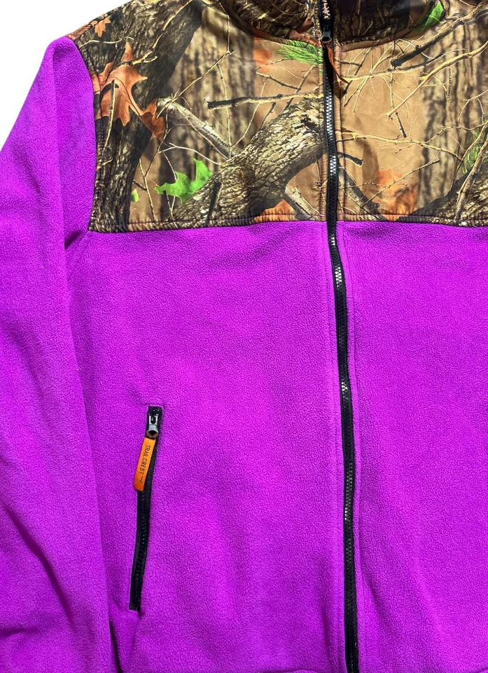 Trail Crest Womens Zip Camo Fleece Jacket Size 2XL Purple And Camo - Image 3 of 4