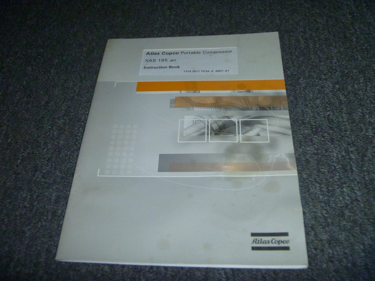 Atlas Copco XAS 185 JD7 Portable Compressor Operator Manual PN