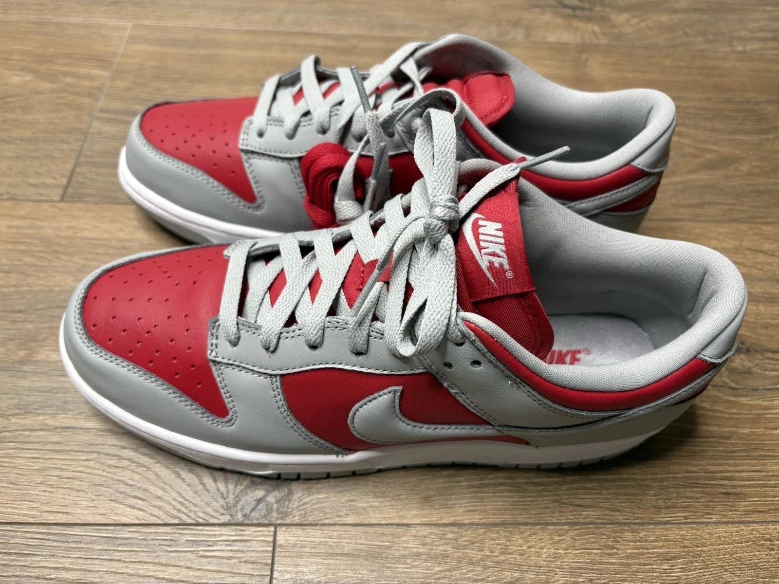Nike Dunk Low QS Mens Varsity Red Silver White Sneakers Shoes Size 10 NEW
