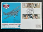 1982 GB FDC - RAF FLOWN FIRST DAY COVER - MOSQUITO AIRCRAFT MUSEUM - KINGS CUP A