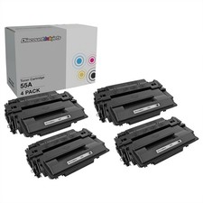 Compatible Replacements for HP 55A 55X CE255A CE255X Toner Black, 4pk