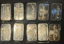 Lot of 10 - APMEX One Ounce .999 Fine Silver Bars