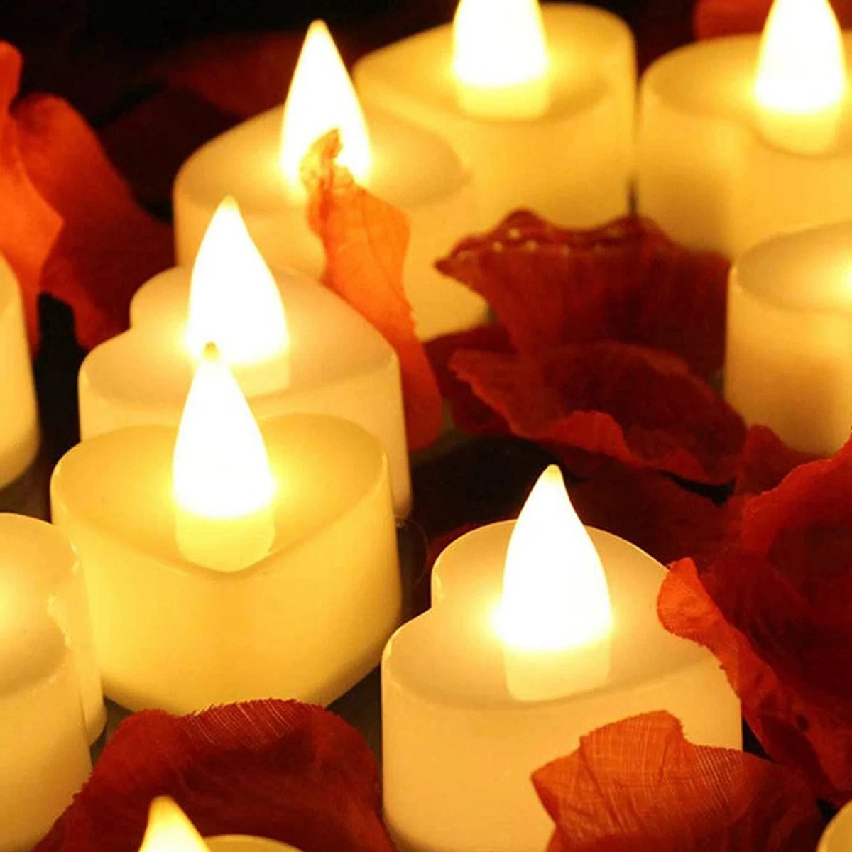 6pcs LED Tea Lights Battery Powered Warm Light Candle Lamp For LT
