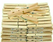 Image of Super Strong Wooden Clothes Pegs Washing Line Laundry Clip Grip Pine Garden UK