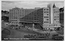 Berlin Germany Alexanderplatz mit Berolina Jonass & Co Street Cars Postcard