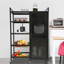 4 Tiers Mobile Storage Cabinet Daily Necessities Organizer Kitchen Organize Rack