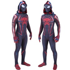 PS5 2099 Miles Morales Spider-Man Jumpsuit Spiderman Cosplay Suit Costume Adult