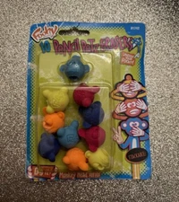 NEW Foohy Monkey Head Pencil Petz Erasers Stackable 2006 Vintage Rare 10 Erasers