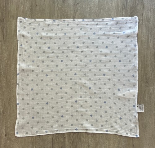 Aden + Anais Mini / Small Muslin Security Blanket White Blue Gray Dots Lovey - Picture 2 of 6