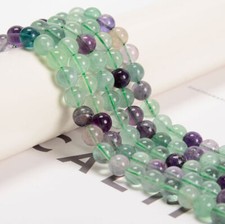 Fluorite Smooth Round Beads 4mm 6mm 8mm 10mm 12mm 15.5" Strand