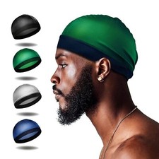 4 Pcs Silk Wave Cap Compression Over Silky Durag Stocking Wave Caps for Men