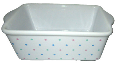EASTER Polka Dots Ceramic Loaf Pan by Celebrate It  ~5.9'' x 3.5'' x 2.16''