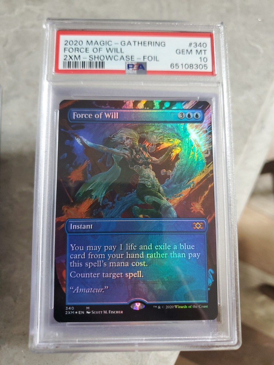 2020 MTG Double Masters 2XM Borderless Foil Force Of Will PSA 10