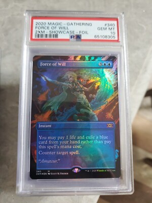 2020 MTG Double Masters 2XM Borderless Foil Force Of Will PSA 10