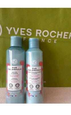 Yves Rocher Glättendes Tonikum + Reinigungsmilch PUR CALENDULA für reife Haut
