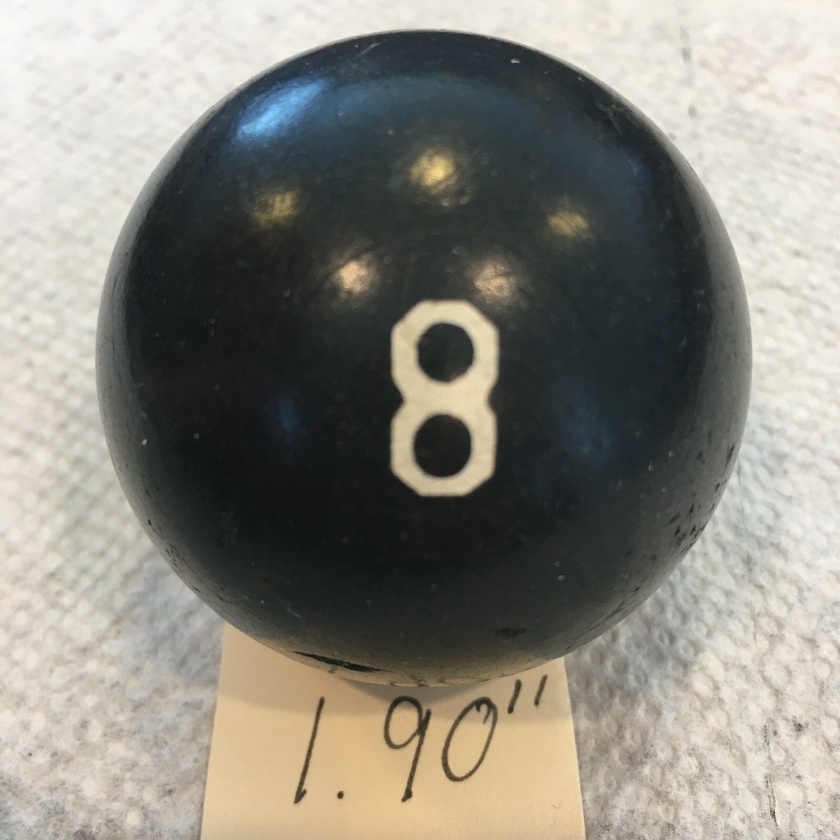 Vintage / Antique Clay Billiard Ball Black Number 8, Standard Pool Bal –