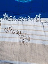 Telo mare spiaggia fouta frange 100% cotone cm 100x180 personalizzato con nome 