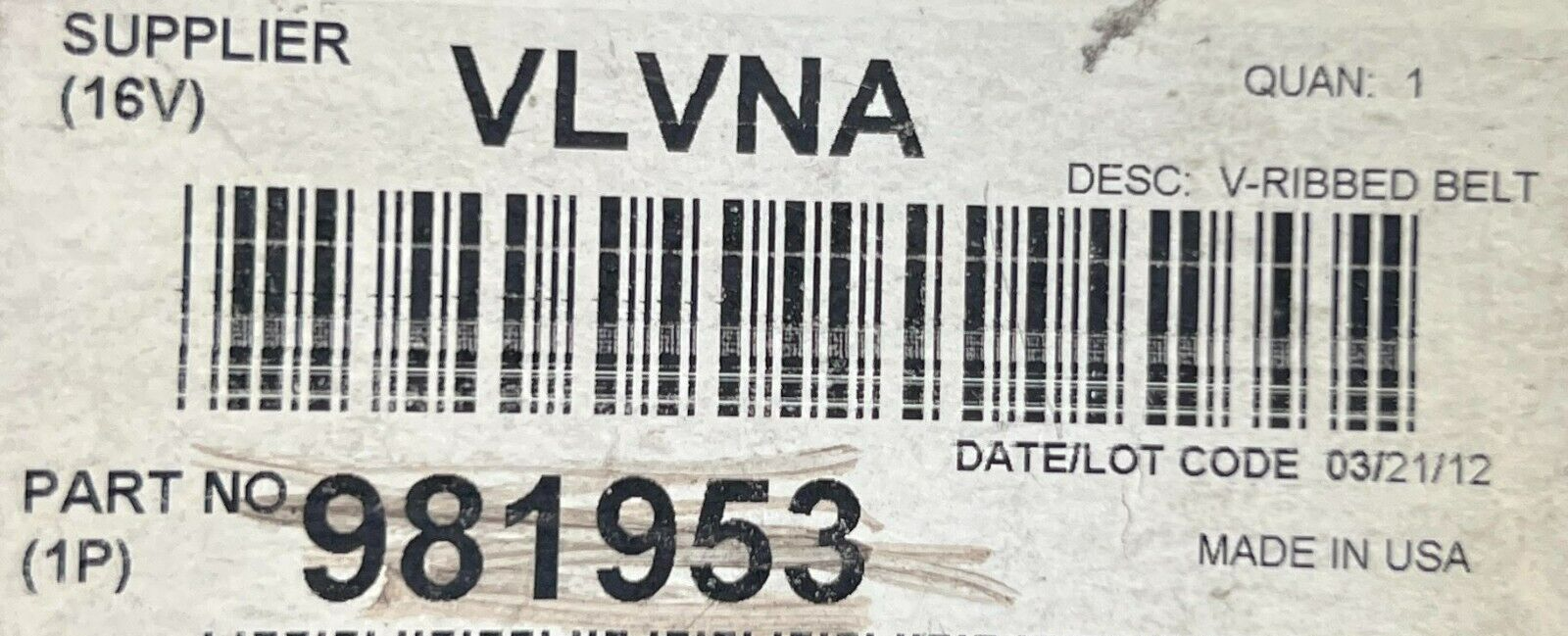 Volvo 981953 Serpentine Belt for sale online | eBay