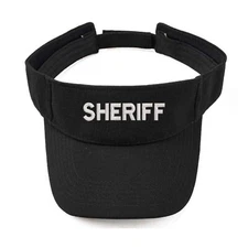 Sheriff embroidered black sun visor cap hat, Sheriff visor cap hat