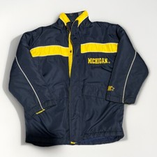 Size 7 Large Kids Michigan Wolverines Blue And Yellow Coat College Sports 