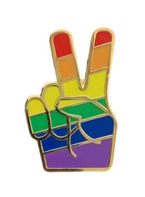 Rainbow Lgbtq Gay Pride Victory V Salute Peace Sign Enamel Lapel Pin Badge Ebay