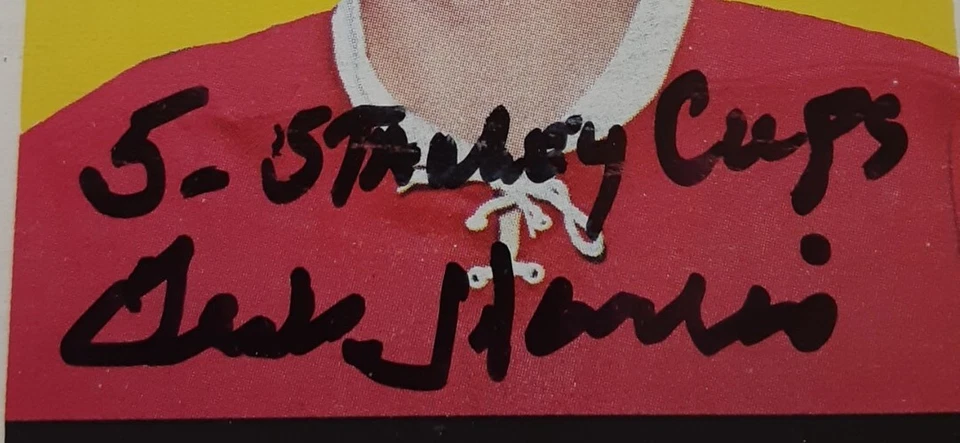 ☆SIGNED TED HARRIS 《RC》☆ 1965-66 TOPPS #5 ☆INSCRIBED "5 STANLEY CUPS"☆ EX/EXNM - Image 3 of 4