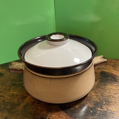 Denby Small Brown And White Casserole Dish And Lid 17cm