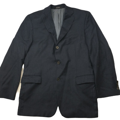 Hugo Boss Blazer Mens 40S Blue Three Button  Lane Borgosesia Wool Suit Jacket