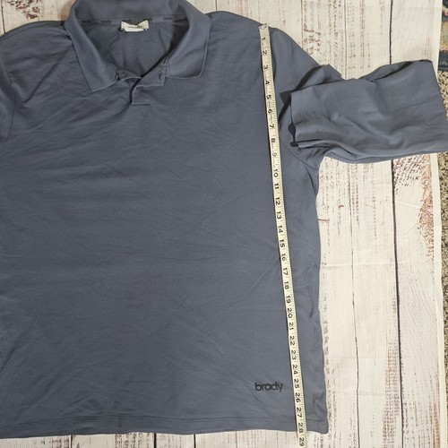 Brady + Live Polo Shirt Pale Blue Long Sleeve Men's XXL 100% Pa Meryl Skinlife - Picture 5 of 6