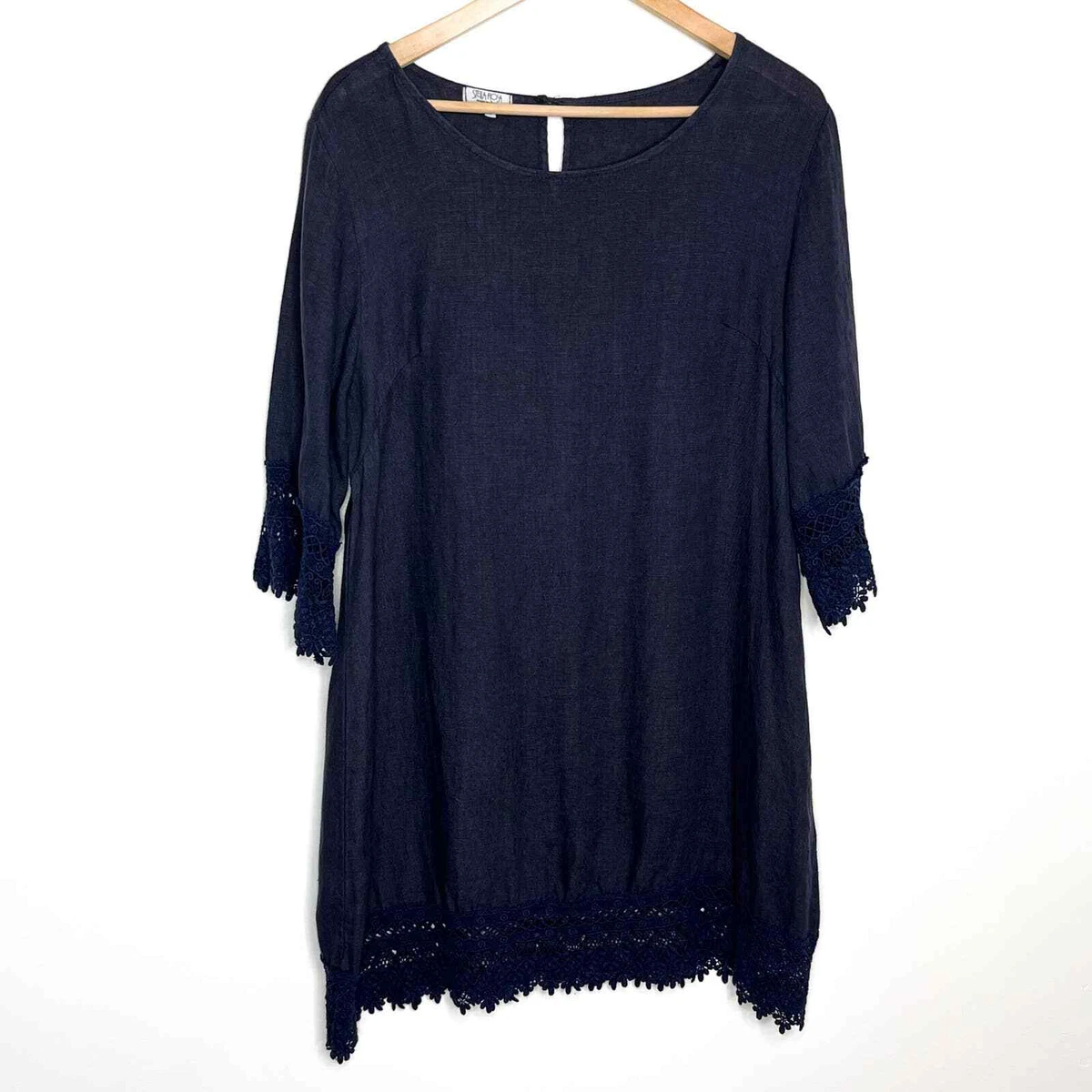 Stella Rosa Made In Italy Women s Linen Dress Size Medium Blue