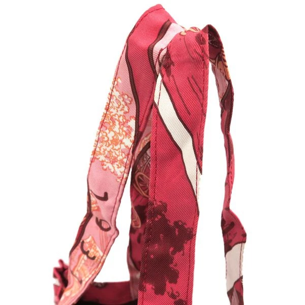 HERMES Silky Pop Bolso Plegable Eco Bolso de Mano Buffel Patrón Seda Rojo Foto 4 de 4