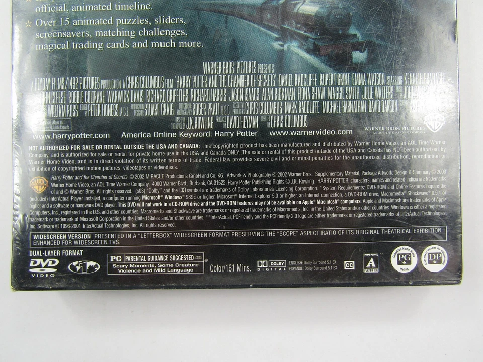Harry Potter and the Chamber of Secrets DVD Widescreen Edition Sealed New 2002 - Image 4 of 4