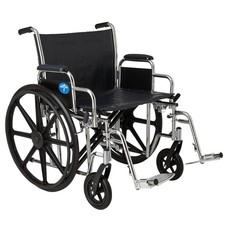 Medline Excel Extra-Wide 24" Bariatric Wheelchair Supports up to 500lbs OPEN BOX