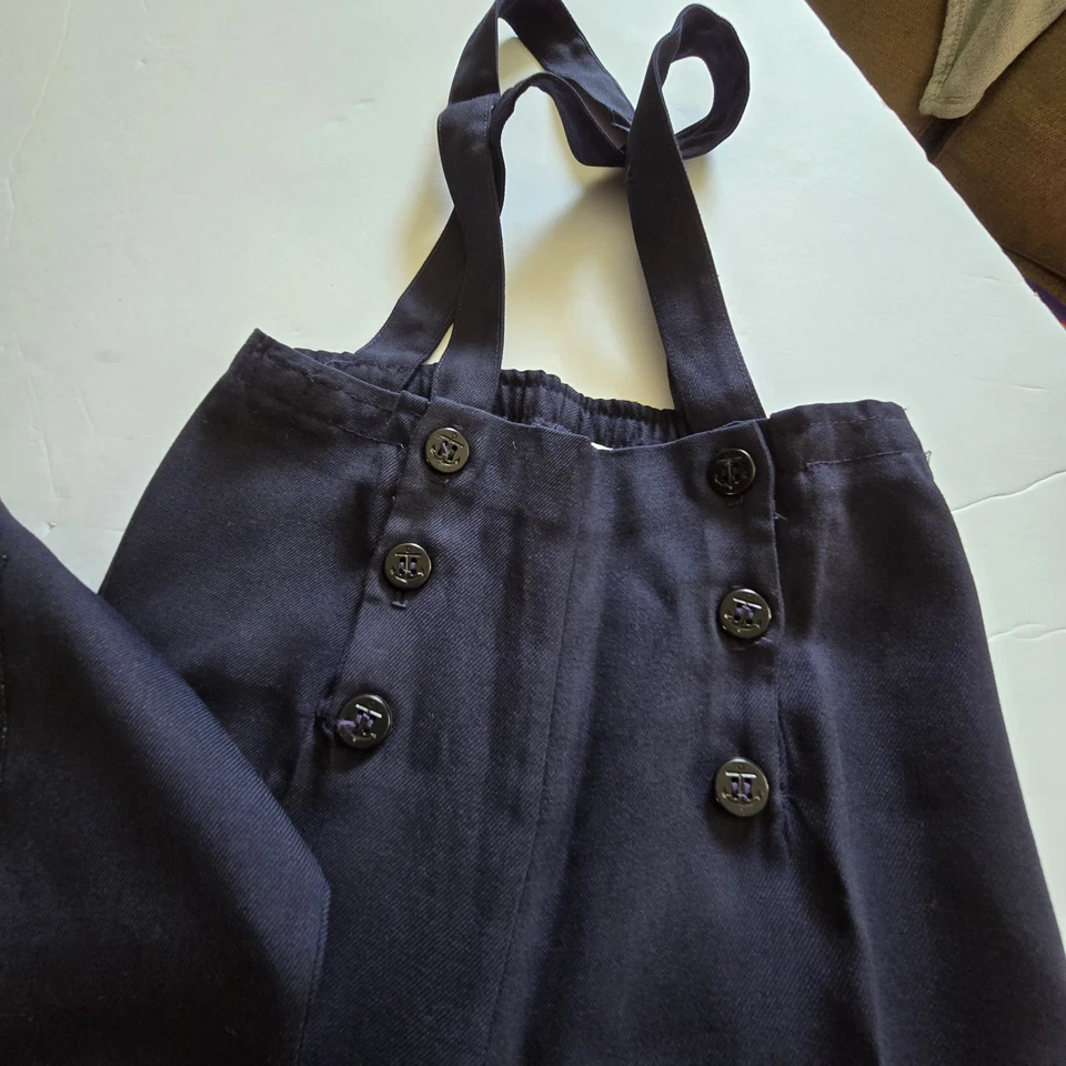 Vtg 60s 70s Sailor Outfit Pants Top Childs 2T Scarf Nautical Costume Halloween  - Image 3 of 4