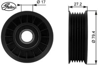 Gates T38009 Umlenk-/FüHrungsrolle FüR Keilrippenriemen Umlenkrolle